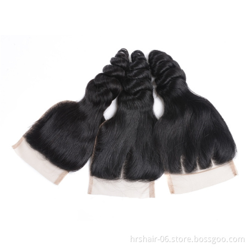 Unprocessed Virgin Malaysian Loose Wave Bundles With Frontal Remy Lace Frontal With Loose Wave Human Hair 3 bundles